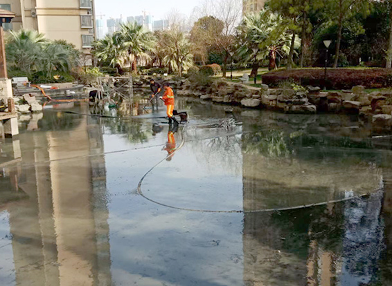 桦甸景观池淤泥清理